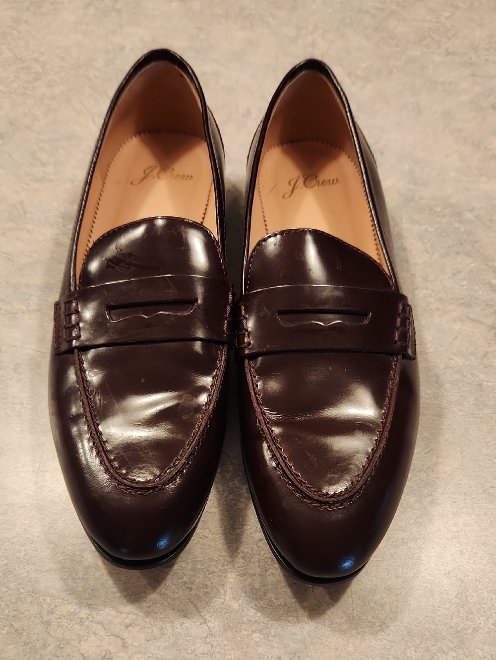 J. Crew Men's Dark Brown Leather Penny Loafers